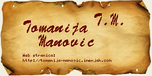Tomanija Manović vizit kartica